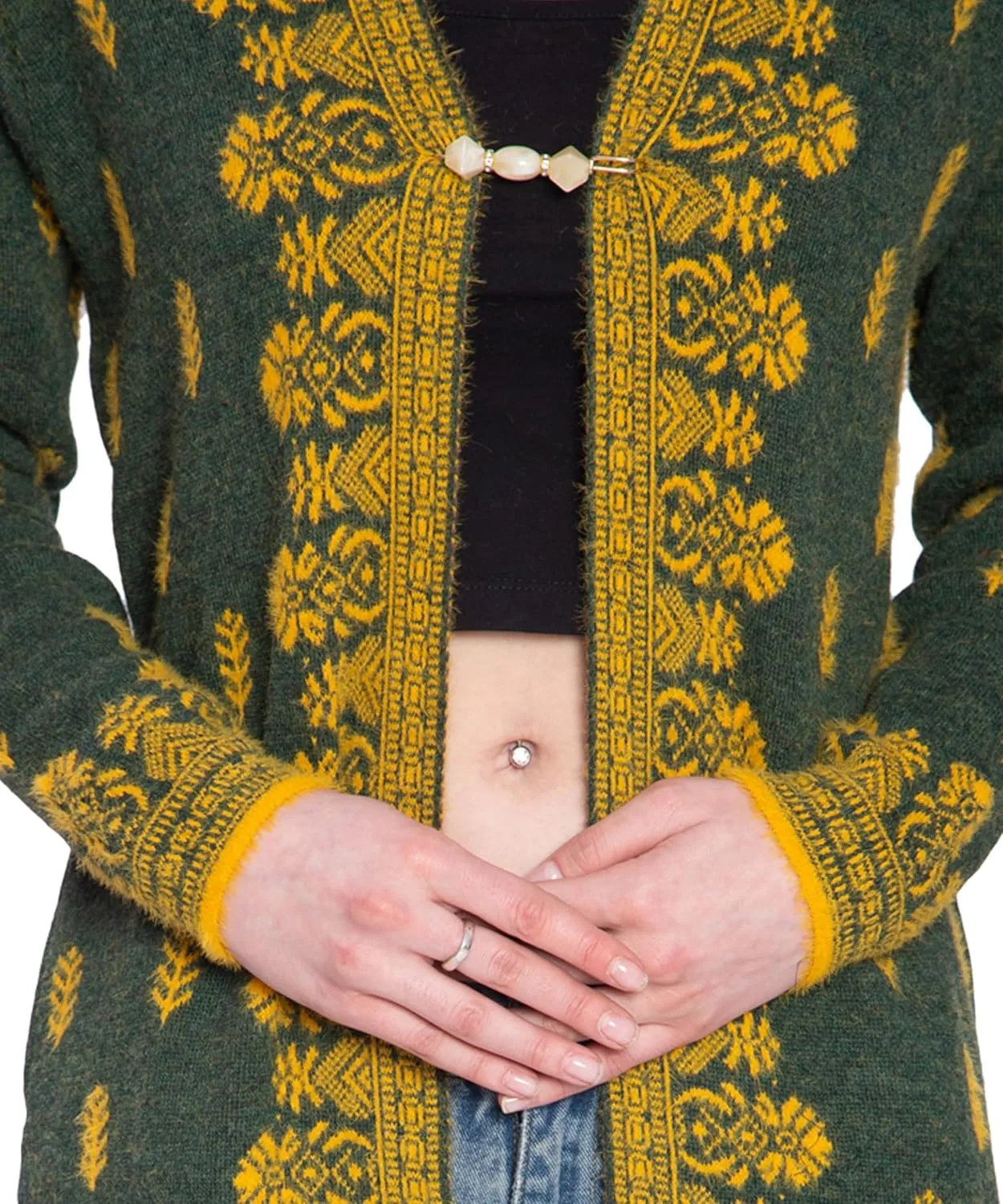 TNQ Women Woolen Log Sweater || Long Shrugs || Printed Woollen Coat || Open Front Longline Shrug Cardigan