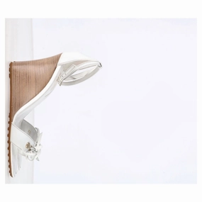 Tod's Bow Detail Wedge Sandals in White Leather Loose Sole