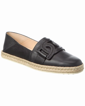Soft Hold TOD??s Logo Leather Espadrille