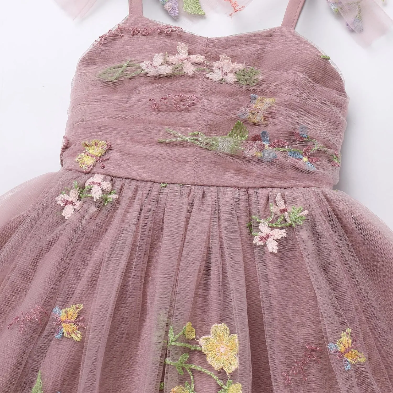 Toddler Tutu Dress Baby Girls Party Dress Floral Backless Ruffle Tulle Dress for Cake Smash Birthday