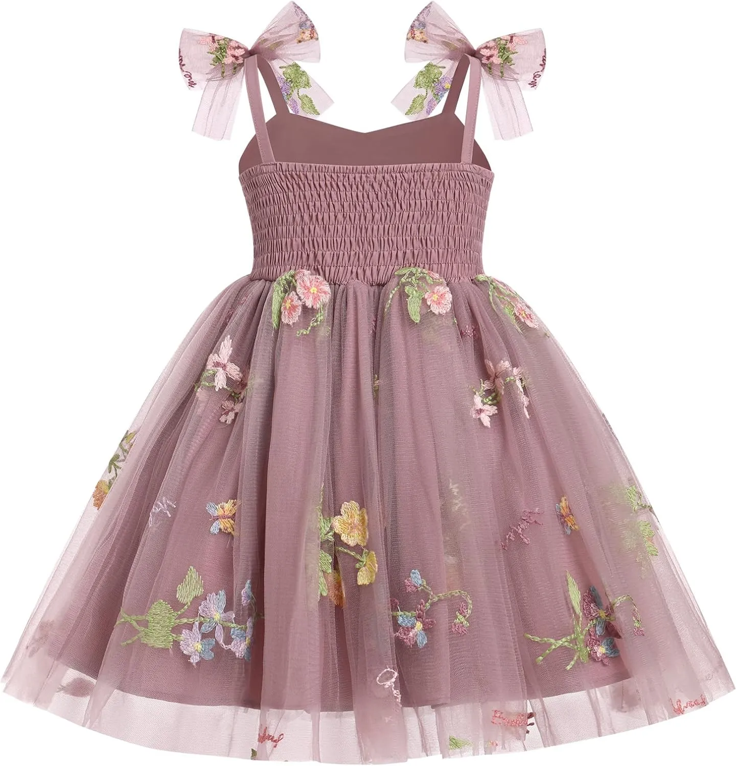 Toddler Tutu Dress Baby Girls Party Dress Floral Backless Ruffle Tulle Dress for Cake Smash Birthday