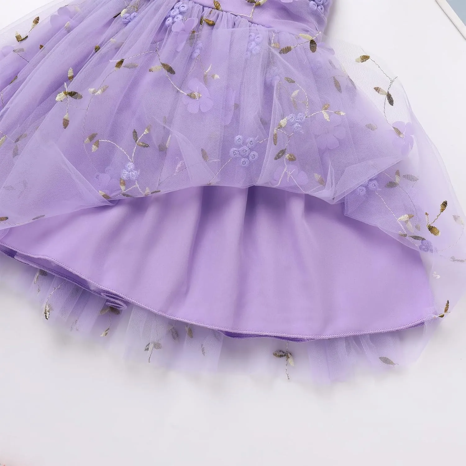 Toddler Tutu Dress Baby Girls Party Dress Floral Backless Ruffle Tulle Dress for Cake Smash Birthday