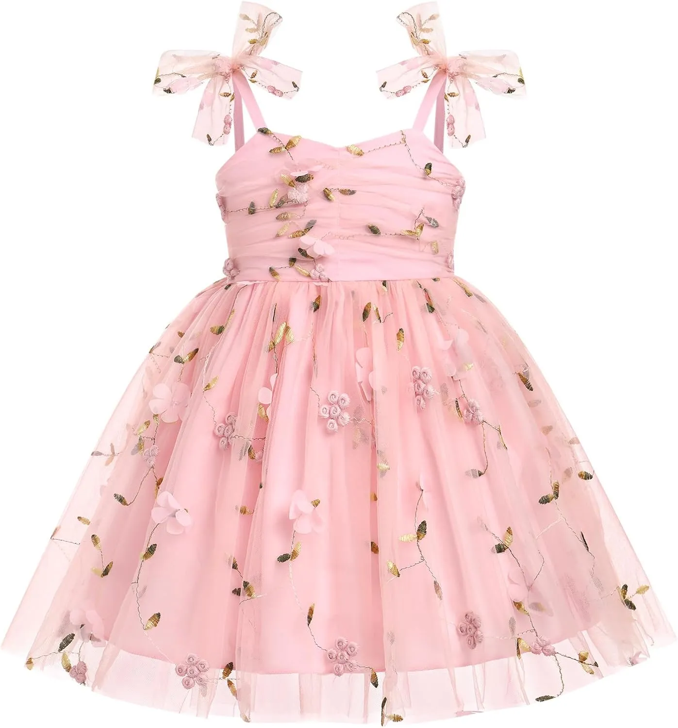 Toddler Tutu Dress Baby Girls Party Dress Floral Backless Ruffle Tulle Dress for Cake Smash Birthday