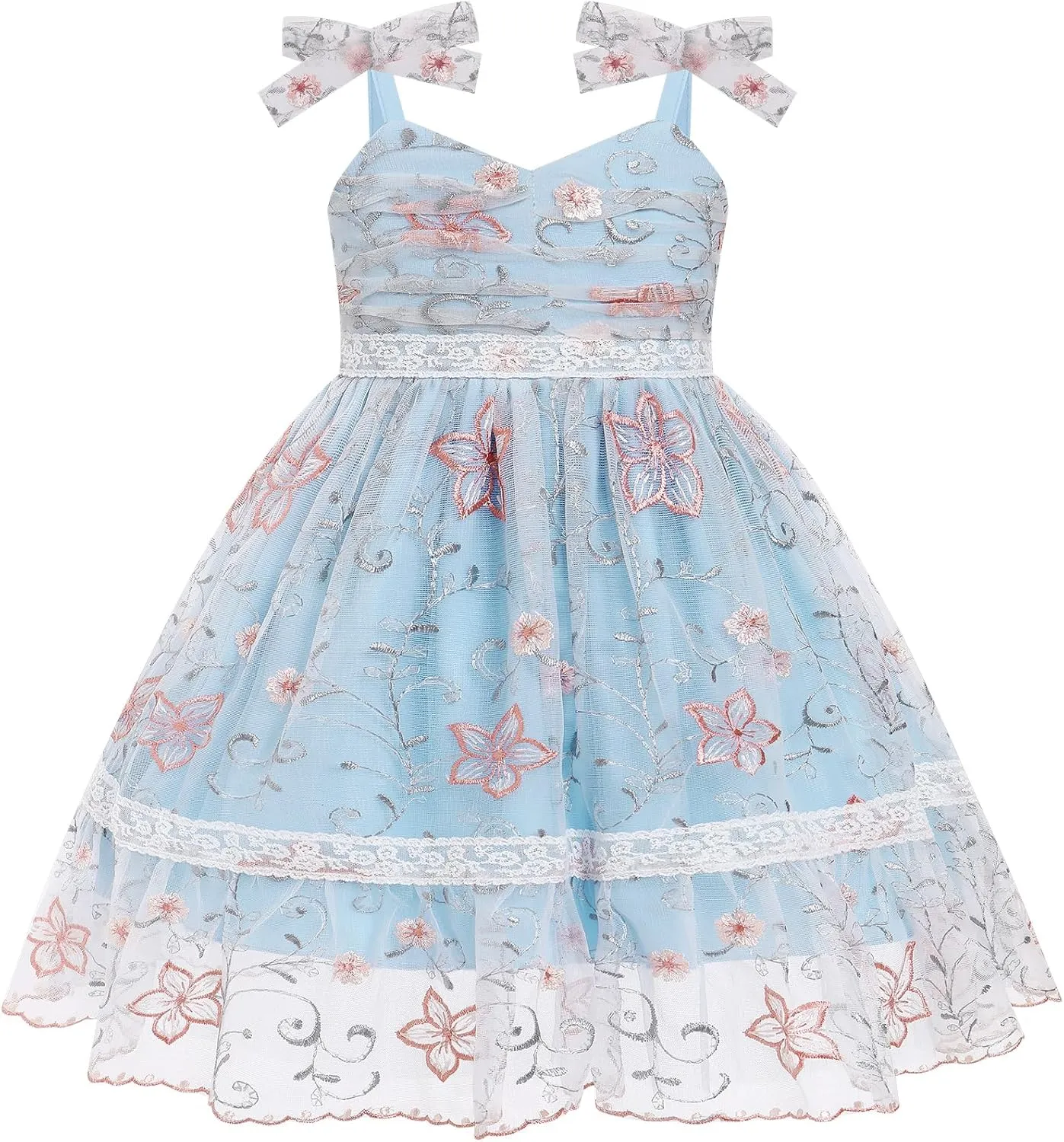 Toddler Tutu Dress Baby Girls Party Dress Floral Backless Ruffle Tulle Dress for Cake Smash Birthday