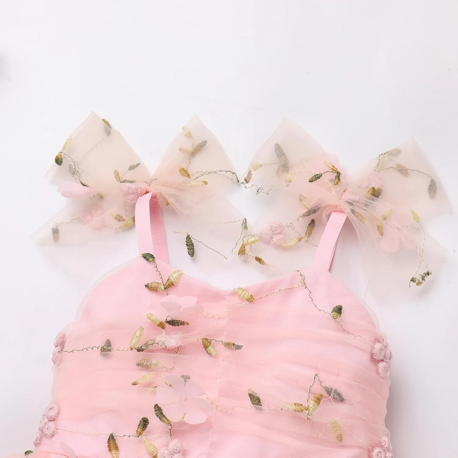 Toddler Tutu Dress Baby Girls Party Dress Floral Backless Ruffle Tulle Dress for Cake Smash Birthday
