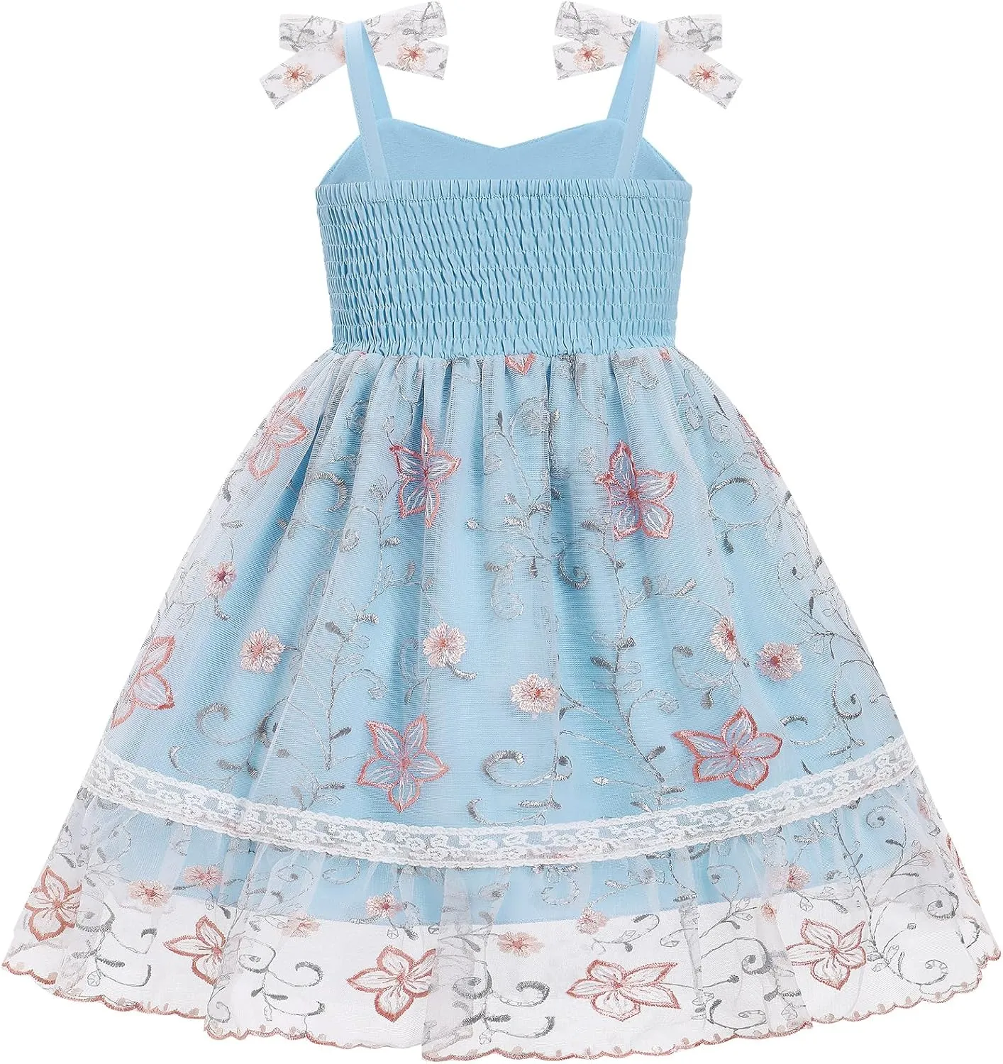 Toddler Tutu Dress Baby Girls Party Dress Floral Backless Ruffle Tulle Dress for Cake Smash Birthday