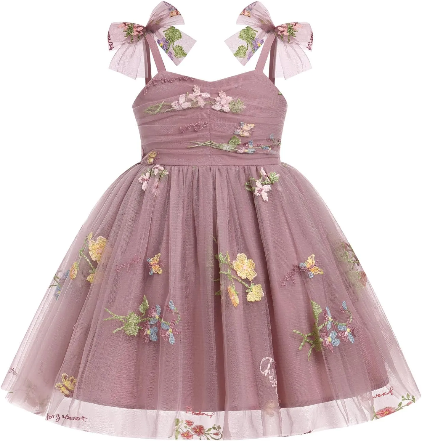 Toddler Tutu Dress Baby Girls Party Dress Floral Backless Ruffle Tulle Dress for Cake Smash Birthday