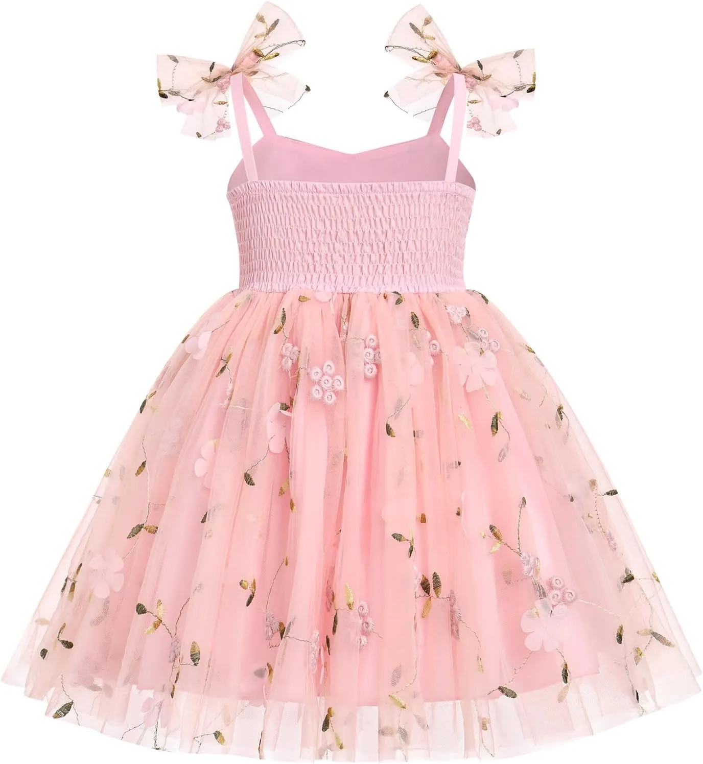 Toddler Tutu Dress Baby Girls Party Dress Floral Backless Ruffle Tulle Dress for Cake Smash Birthday