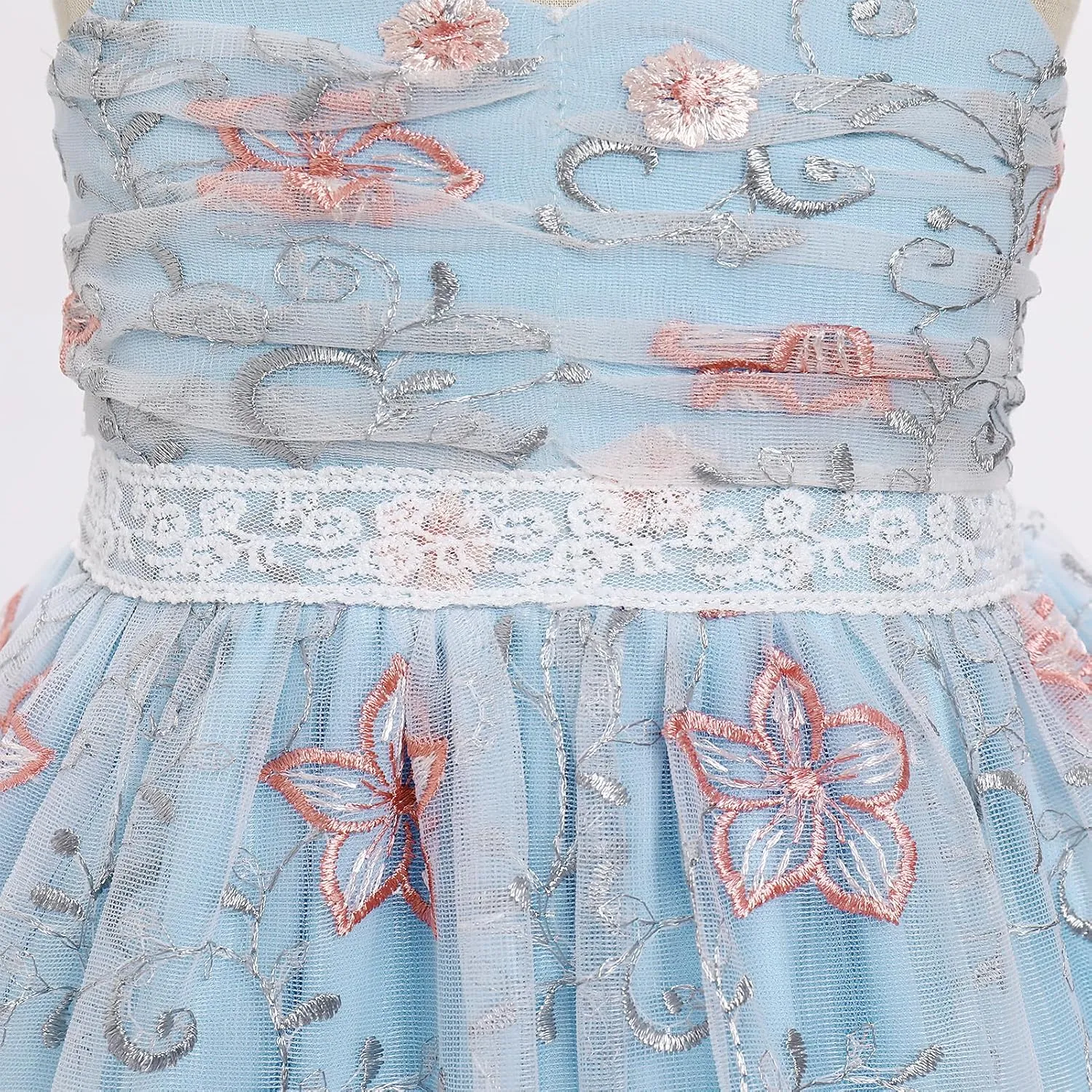 Toddler Tutu Dress Baby Girls Party Dress Floral Backless Ruffle Tulle Dress for Cake Smash Birthday