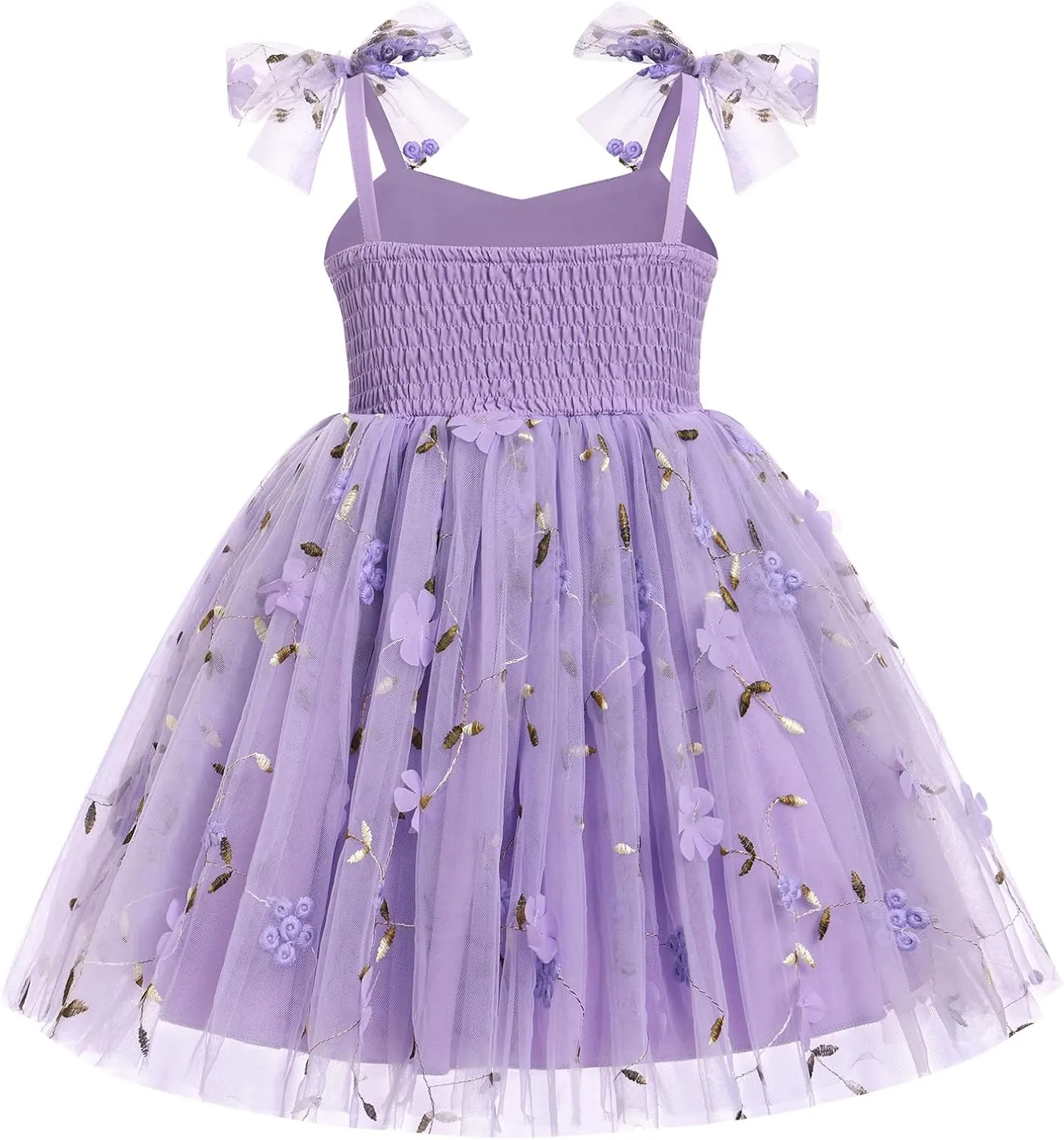 Toddler Tutu Dress Baby Girls Party Dress Floral Backless Ruffle Tulle Dress for Cake Smash Birthday