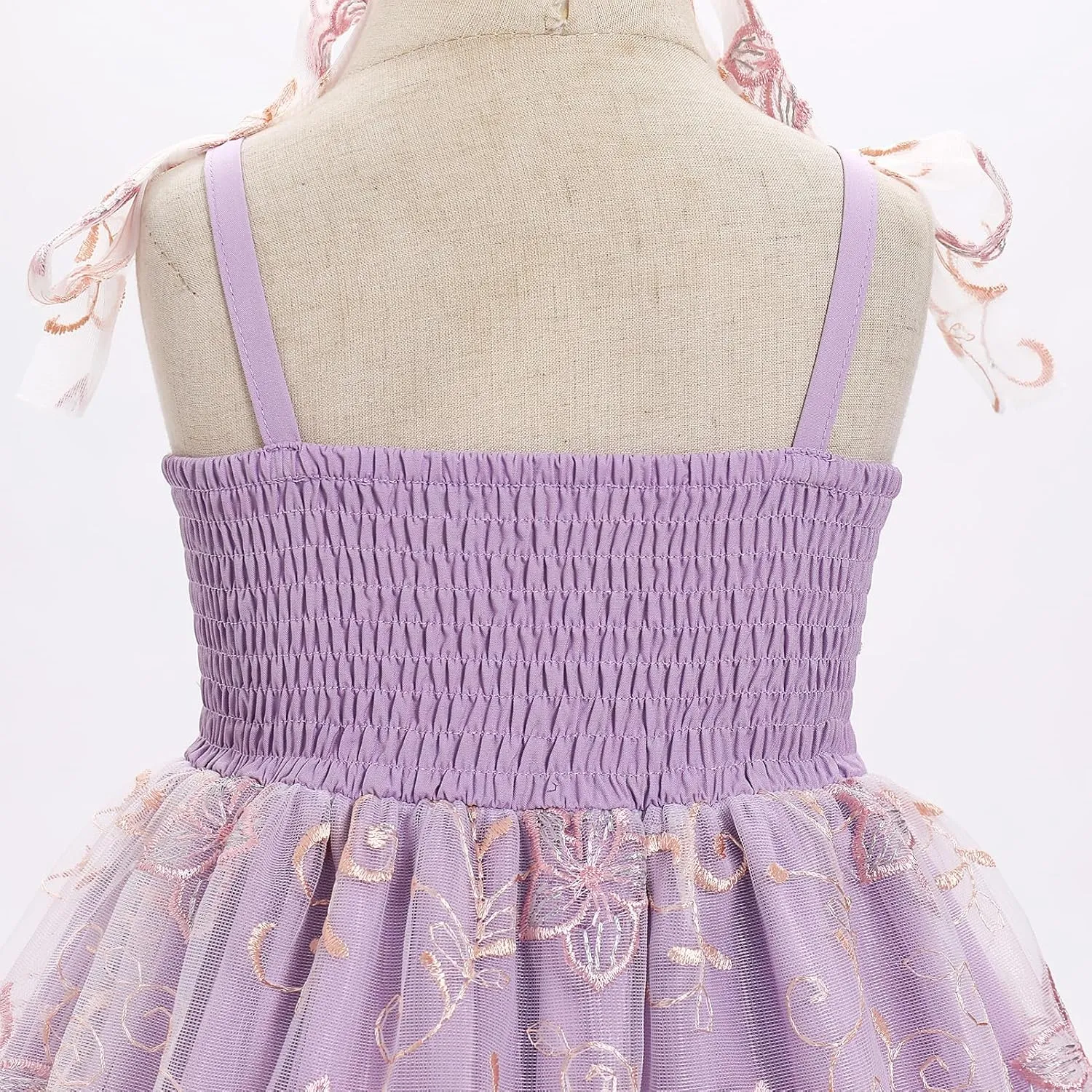 Toddler Tutu Dress Baby Girls Party Dress Floral Backless Ruffle Tulle Dress for Cake Smash Birthday