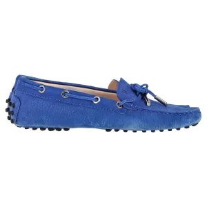 Step Firm Sole Safe Tod's Gommino Loafers in Blue Suede