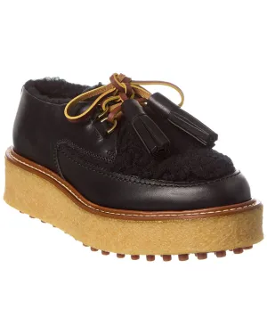 Lightweight Design Music Spot TOD??s Leather & Shearling Platform Loafer