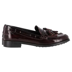 Street Breeze Tod's Tassel Detail Loafers in Burgundy Leather