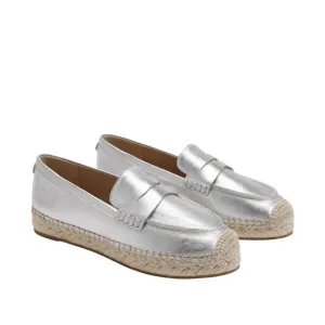 Sure Lane Women's Kai Espadrille Flat Loafer In Soft Silver