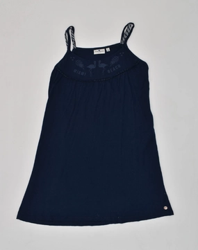 TOM TAILOR Girls Sleeveless Sundress 13-14 Years Large Navy Blue Cotton Smart Fit