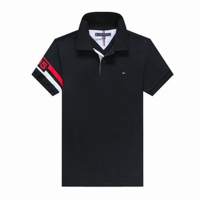 Casual Chic Comfortable Stretch Tommy Hilfiger Black Men Polo