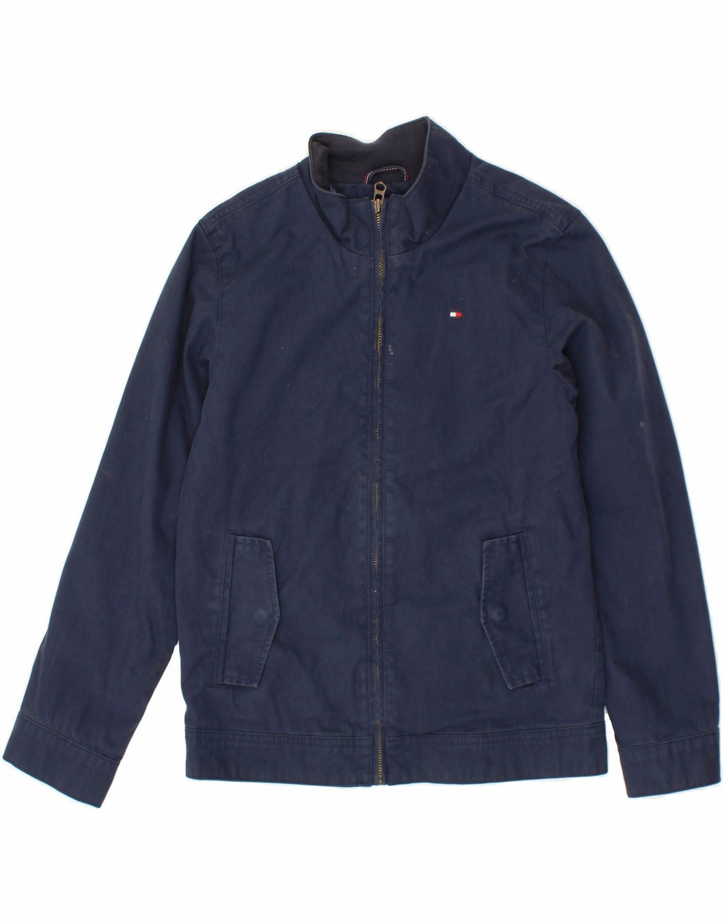 TOMMY HILFIGER Boys Bomber Jacket 11-12 Years Navy Blue Cotton sunset Chill Weather