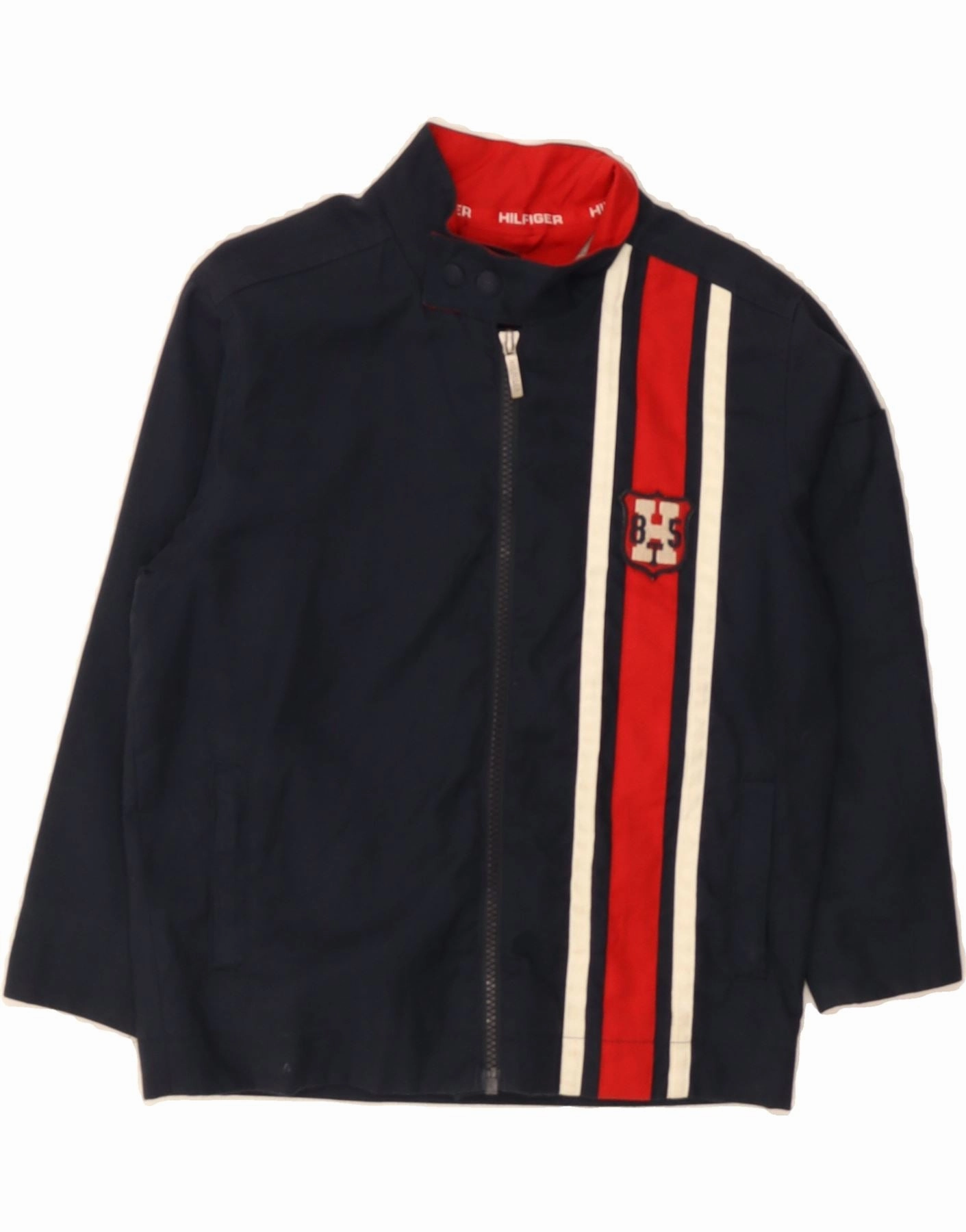 suitable for funerals TOMMY HILFIGER Boys Bomber Jacket 4-5 Years Navy Blue Colourblock Cotton