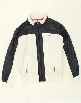 Sport Function TOMMY HILFIGER Boys Bomber Jacket 9-10 Years White Colourblock Polyester