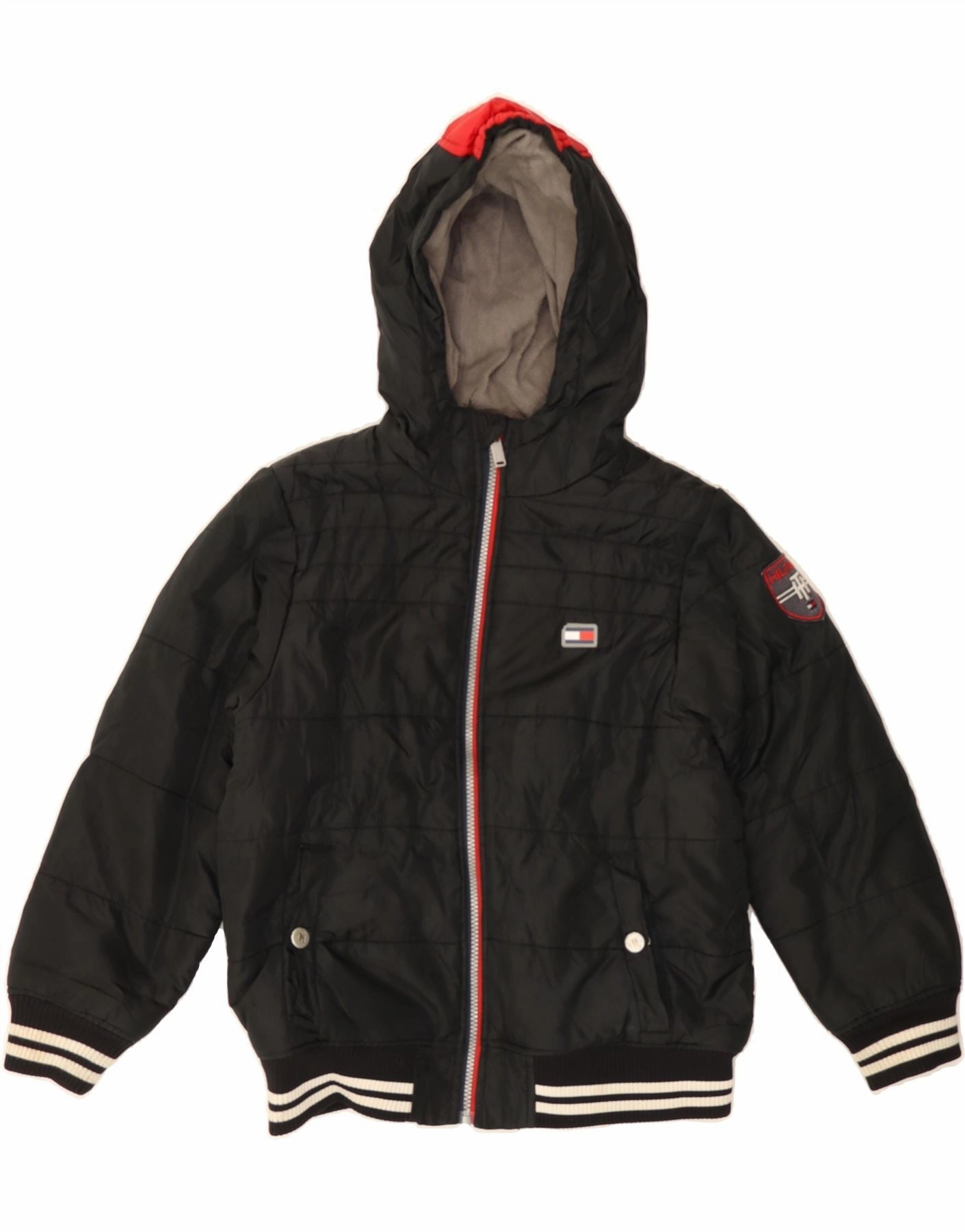 wedding guests All Day Comfort TOMMY HILFIGER Boys Graphic Padded Jacket 10-11 Years Medium Black