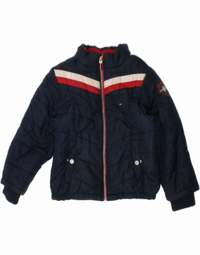 TOMMY HILFIGER Boys Graphic Padded Jacket 5-6 Years Navy Blue Colourblock insulated