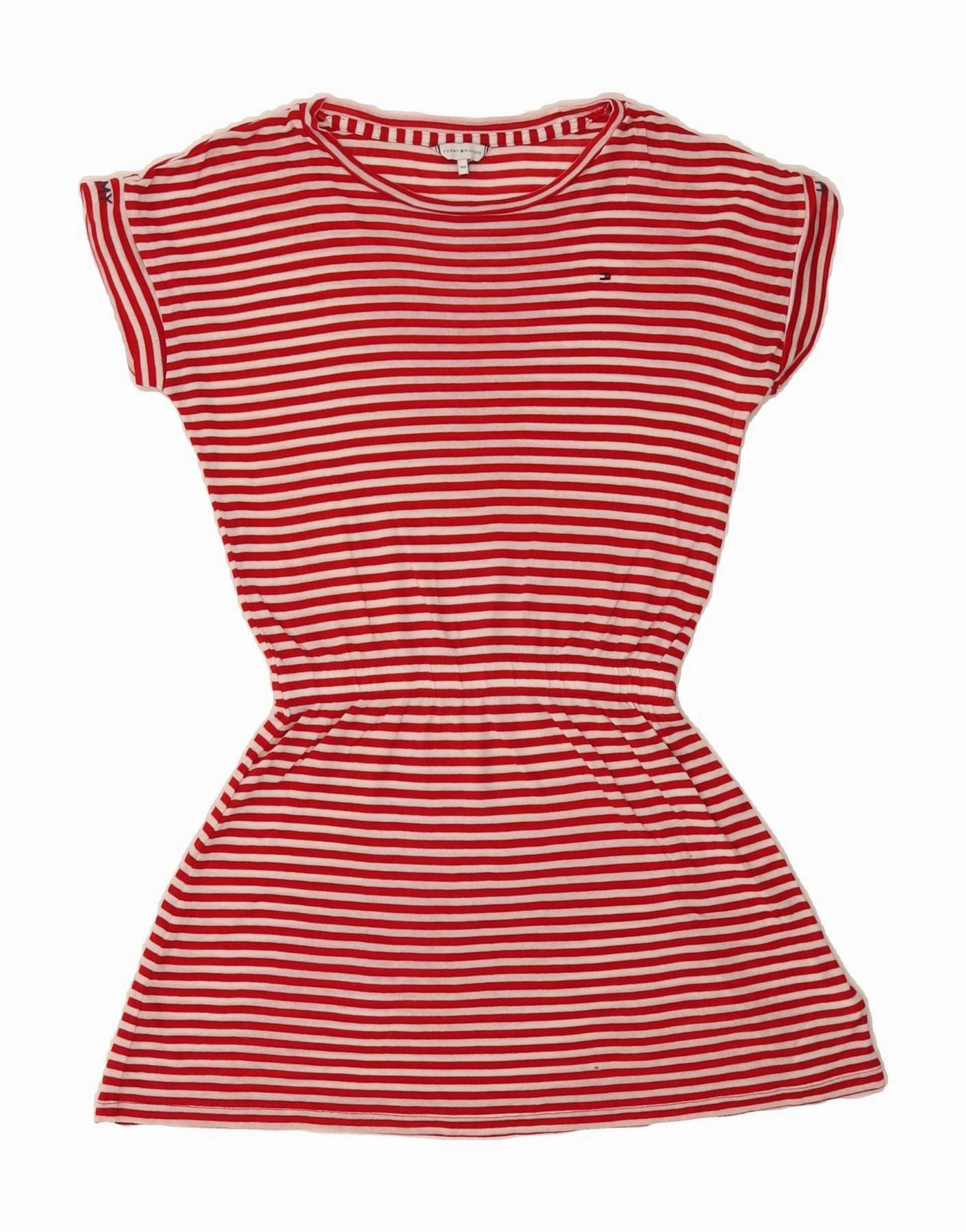 Flare Breeze Tulle Air TOMMY HILFIGER Girls Basic Dress 11-12 Years Red Striped Lyocell