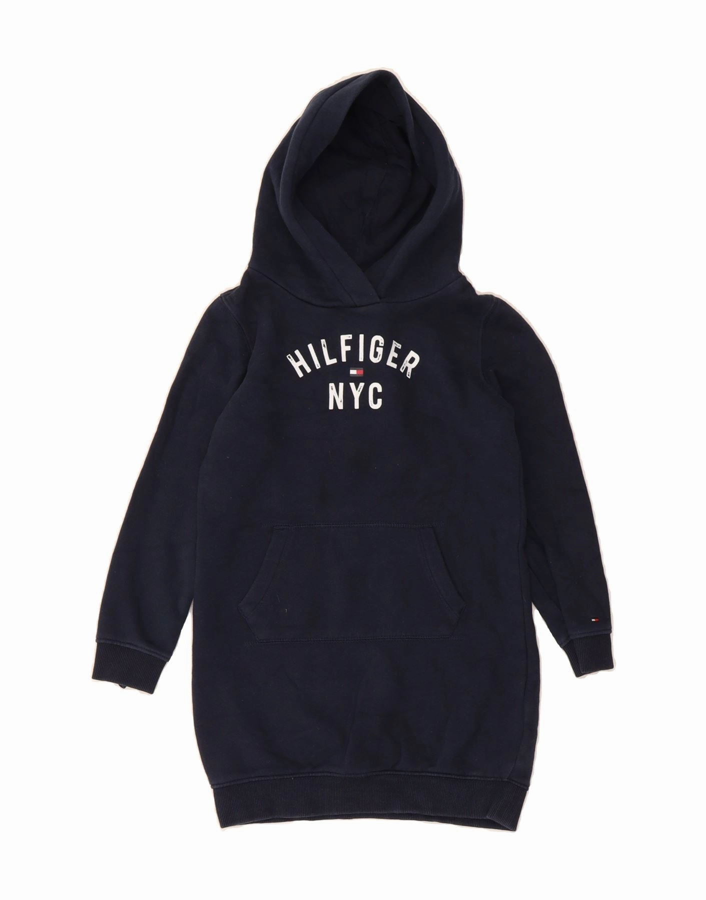 TOMMY HILFIGER Girls Graphic Long Sleeve Jumper Dress 9-10 Years Navy Blue Romantic-Detail
