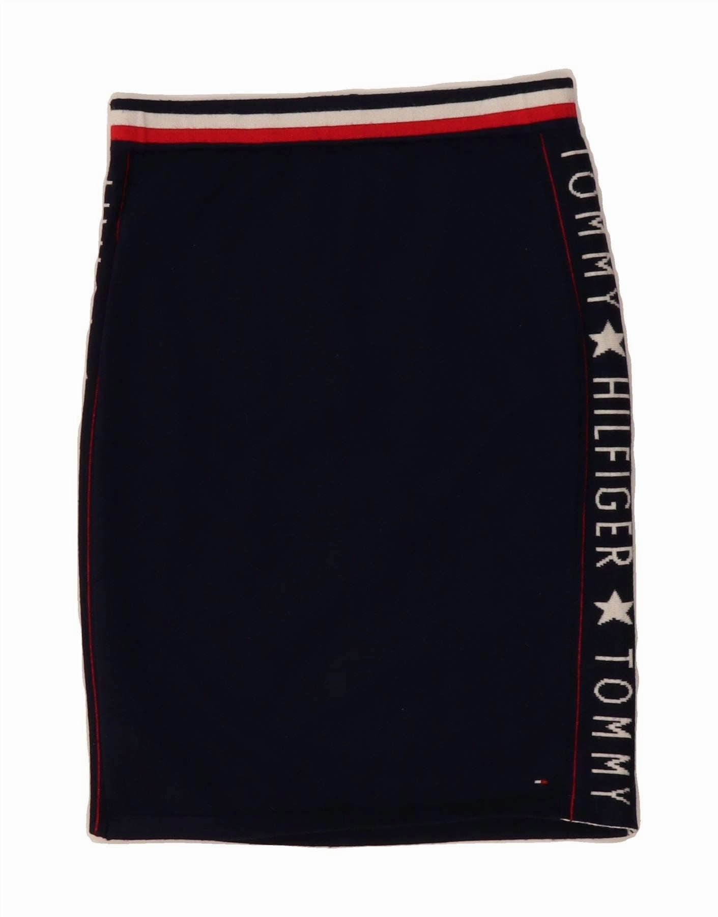 Professional Look TOMMY HILFIGER Girls Graphic Pencil Skirt 11-12 Years W24 Navy Blue