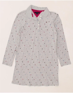 Date Ready Breathable Comfort Wear TOMMY HILFIGER Girls Graphic Polo Dress 11-12 Years Grey Spotted