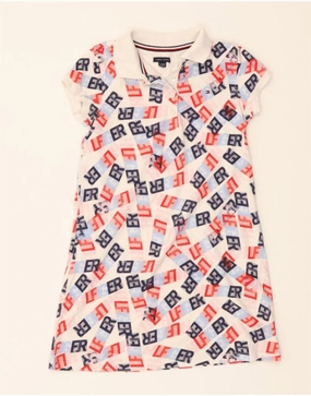 All Look Night Vibes TOMMY HILFIGER Girls Graphic Polo Dress 8-9 Years Medium Multicoloured