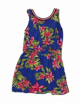 Event Perfect Saturated Hue TOMMY HILFIGER Girls Sleeveless Sundress 2-3 Years Blue Floral Viscose