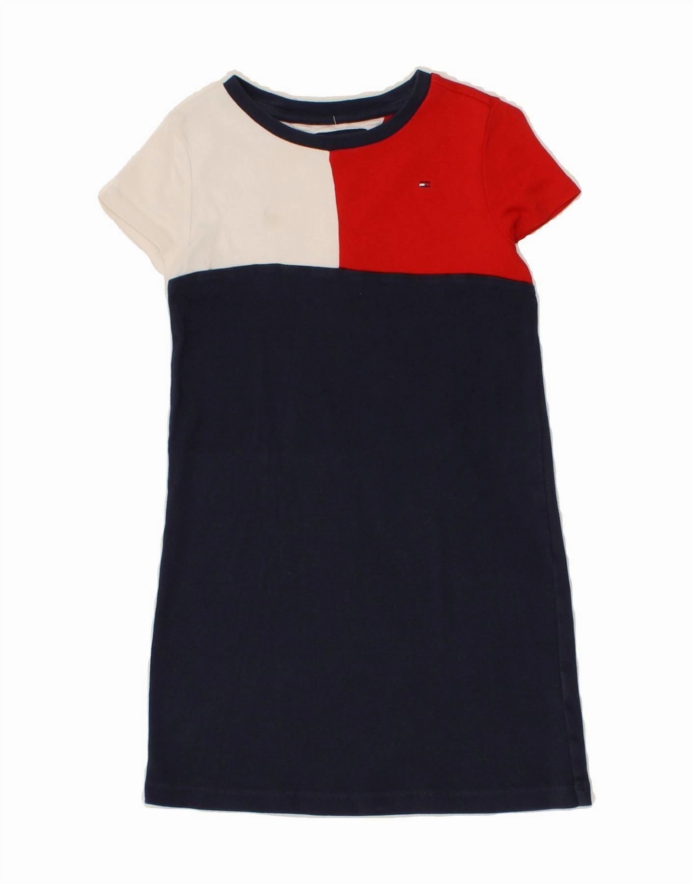 Street Edge Inner Glow TOMMY HILFIGER Girls T-Shirt Dress 5-6 Years Navy Blue Colourblock