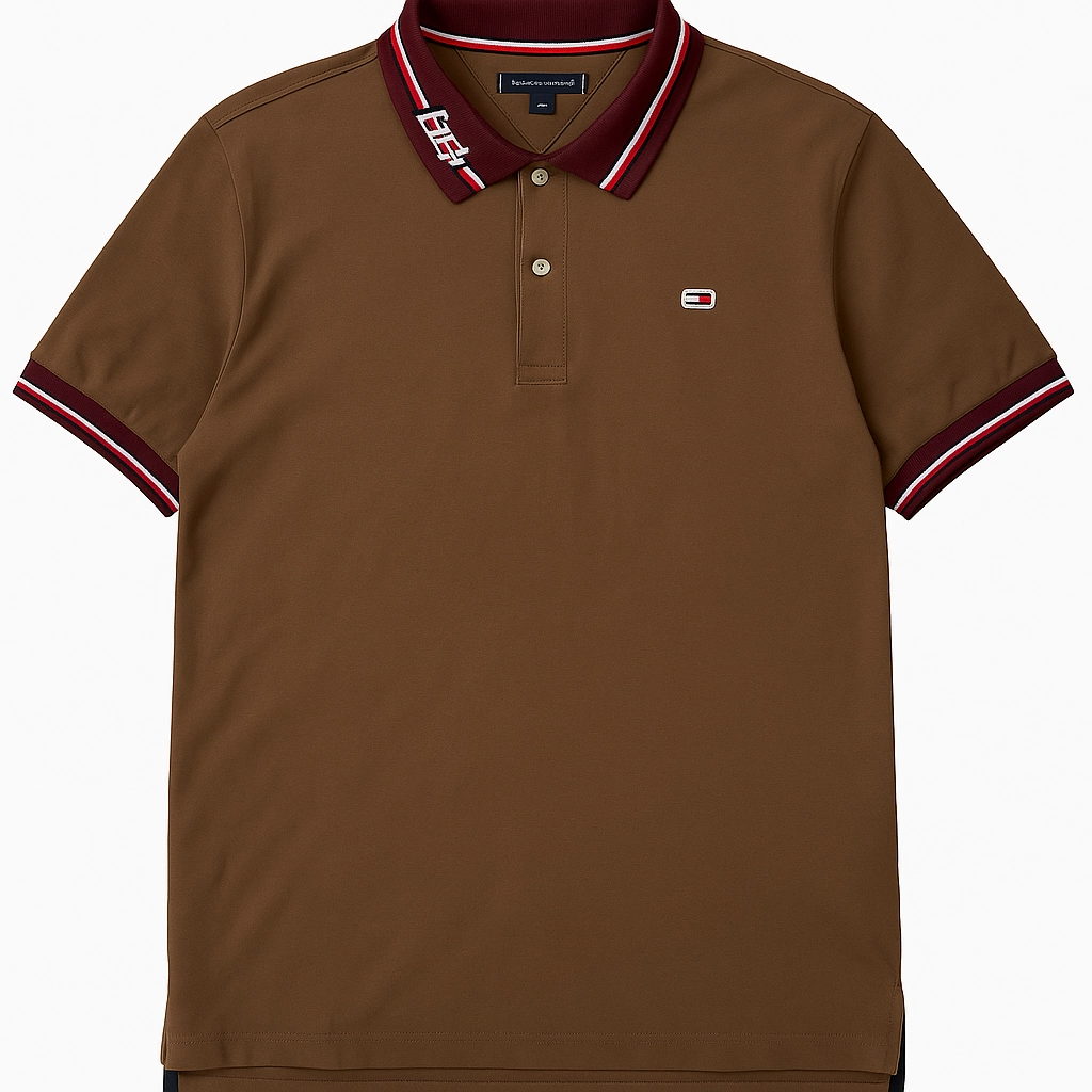 Running Speed Reversible Design Concept Tommy Hilfiger Men Brown Polo