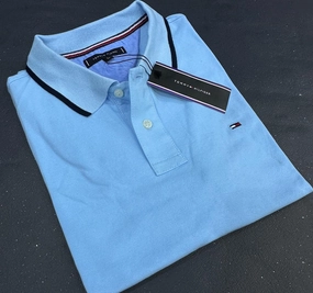Tommy Hilfiger Sky Blue Men Polo Cool Fit MinimalistDesign