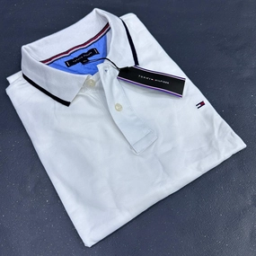 Drip Dry Fabric Tommy Hilfiger White Men Polo