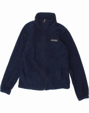 COLUMBIA Boys Fleece Jacket 7-8 Years Navy Blue Polyester Chill Proof