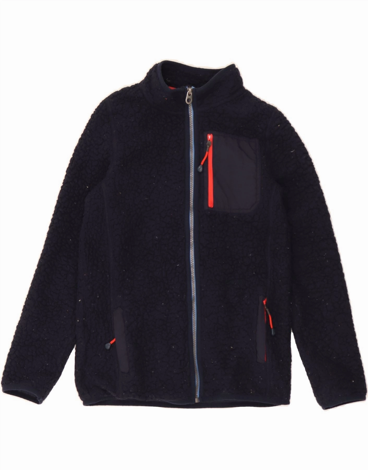 JOULES Boys Fleece Jacket 11-12 Years Navy Blue Polyester Wardrobe