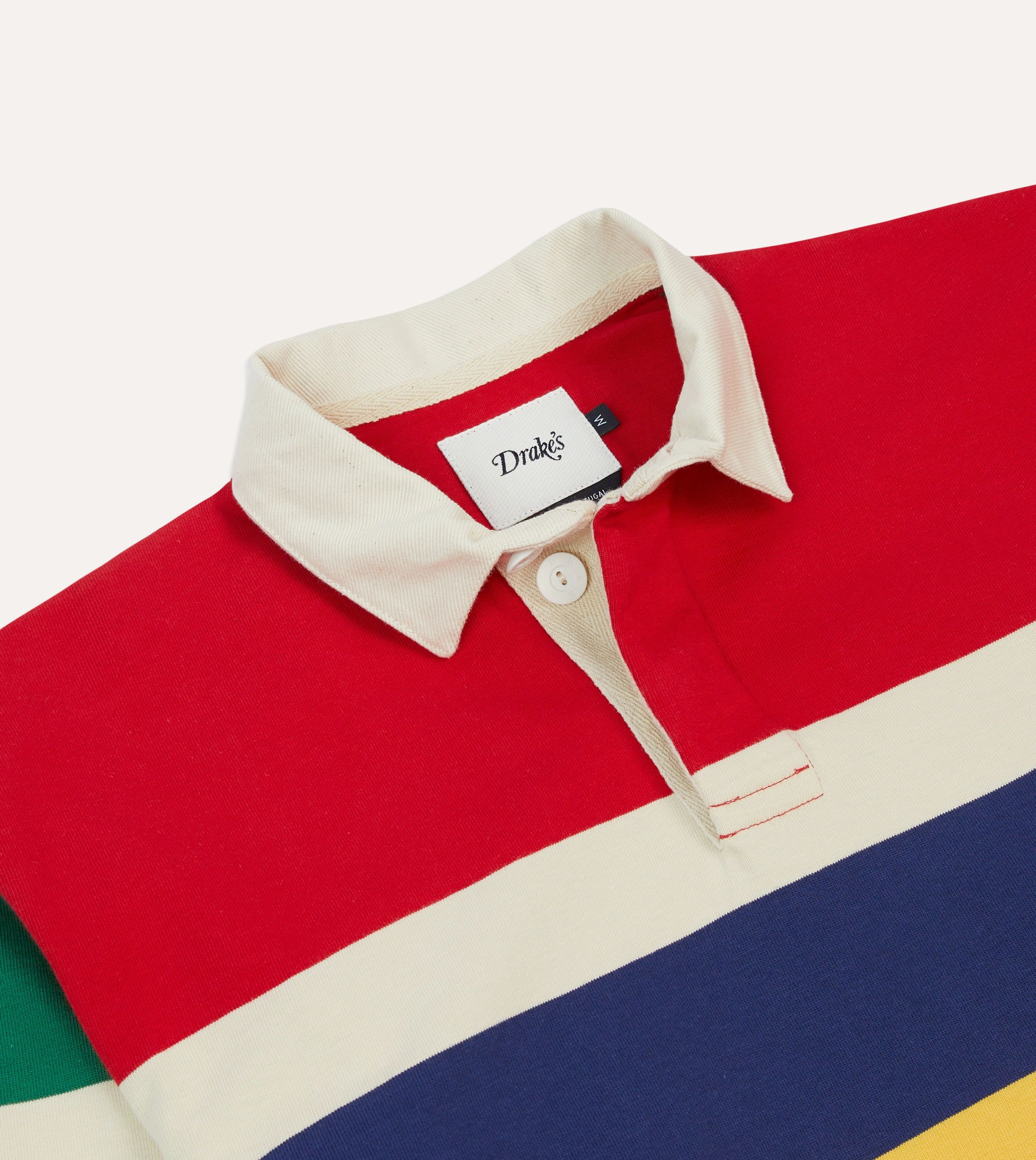 Seasonal Fashion Red, Yellow and Navy Multi Stripe Cotton Rugby Shirt