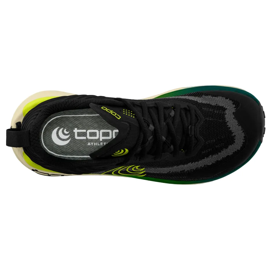 Topo Men's Vista Running Shoes in Black/Lime AW25 respiratory health