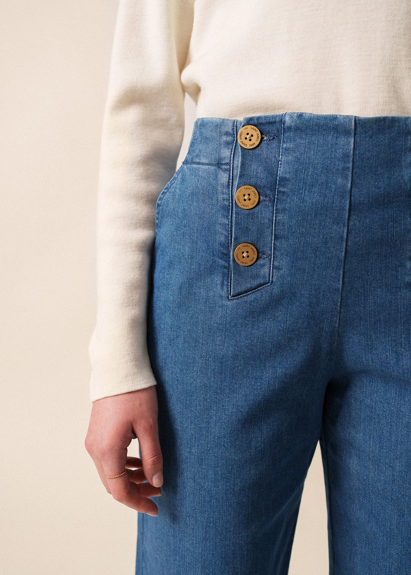 Ultra Comfort Comfy Look TORIE - Wide-Leg High Waist Jeans (DENIM)