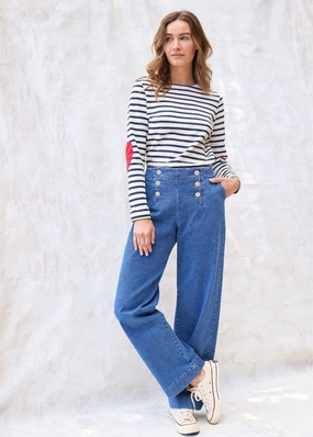 TORIE - Wide-Leg High Waist Jeans (DENIM) Lightweight Material Fashion Style