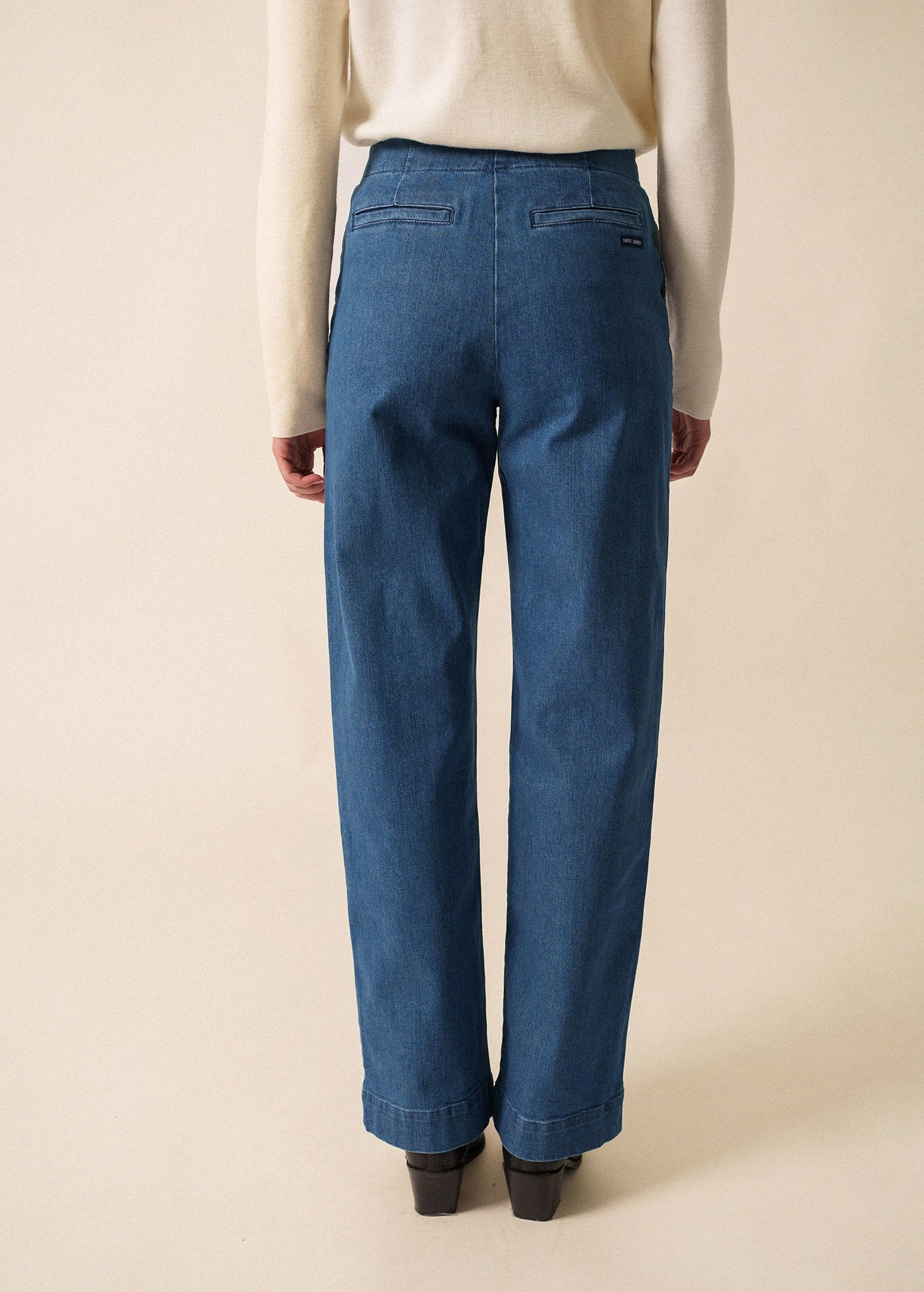 TORIE - Wide-Leg High Waist Jeans (DENIM) Bold Finish Simple Layers