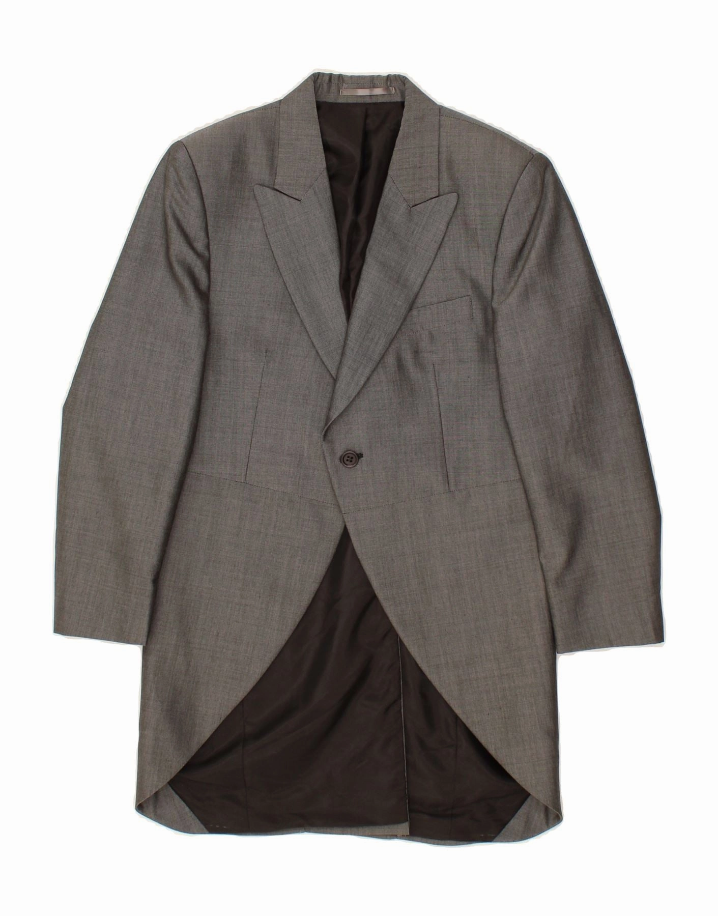 System TORRE Boys 1 Button Tailcoat Blazer Jacket 10-11 Years Grey Check Classic