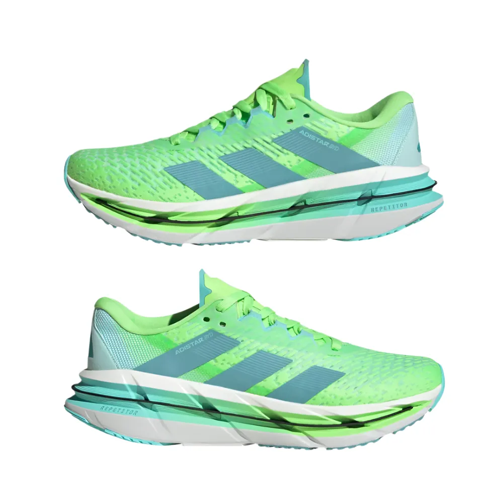 Adidas Men's Adistar BYD Running Shoes in Lime Burst/Mint Ton/Flash Aqua AW25 energy - returning - midsole - feature shoes Motion Control Arch