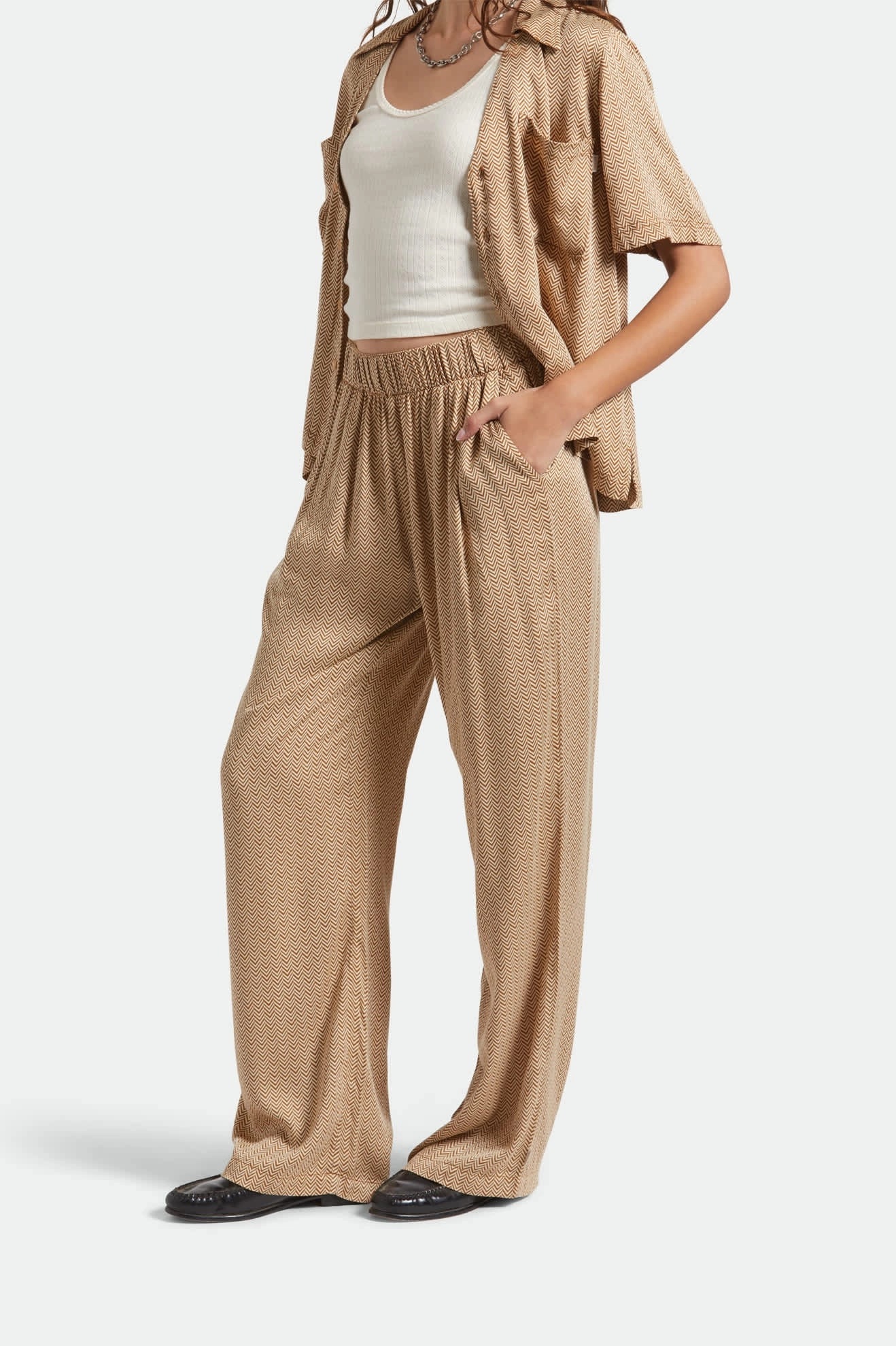 Hudson Lounge Pant - Washed Copper/Whitecap SoftCottonBlend Elastic Free Cuffs