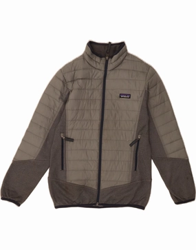 PATAGONIA Boys Padded Jacket 11-12 Years Large Grey Colourblock Polyester Desire Low Profile Fasteners