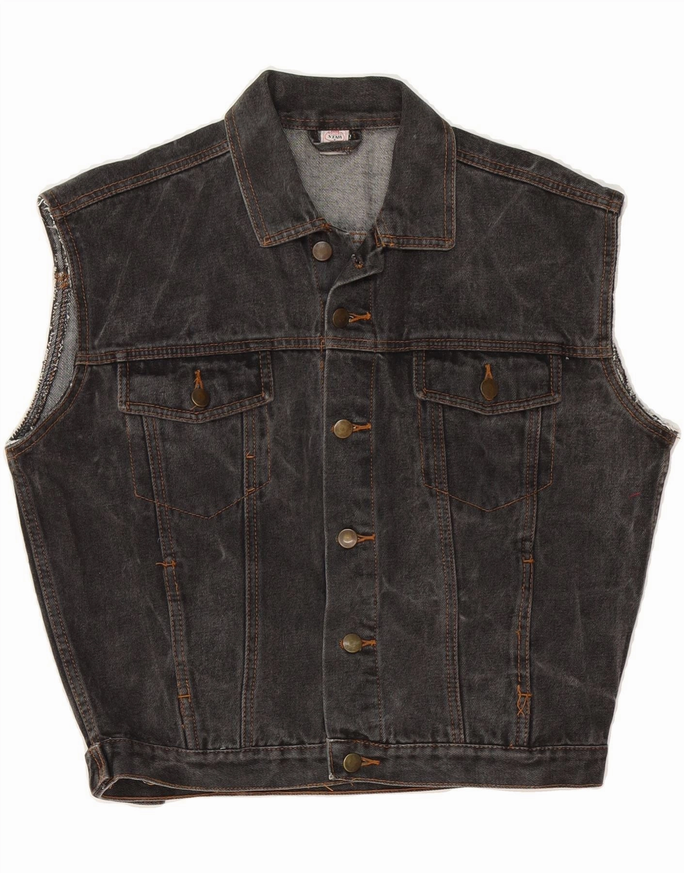 Target Street Style VINTAGE Boys Oversized Denim Gilet 10-11 Years Grey Cotton