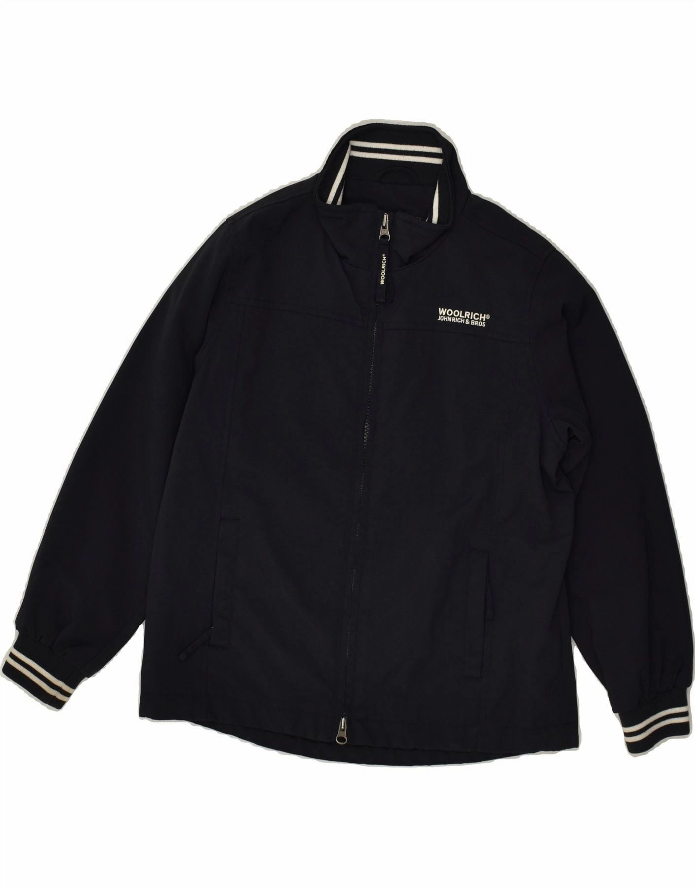 ReversibleStyle WOOLRICH Boys Graphic Bomber Jacket 9-10 Years Navy Blue Nylon