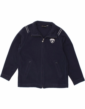 Front Pockets petite size LOTTO Boys Fleece Jacket 10-11 Years Navy Blue